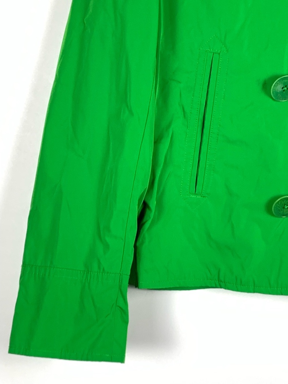 Lauren Ralph Lauren Jacket 8 Green Double Breasted Cropped Lightweight - Picture 8 of 15